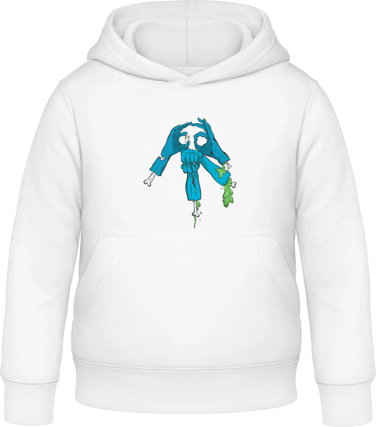 Zombie Hands Skull - Arctic white Awdis Hoodie Kids - Front