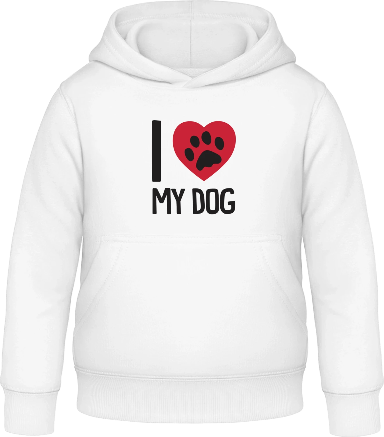 I Love My Dog Paw - Arctic white Awdis Hoodie Kids - Front