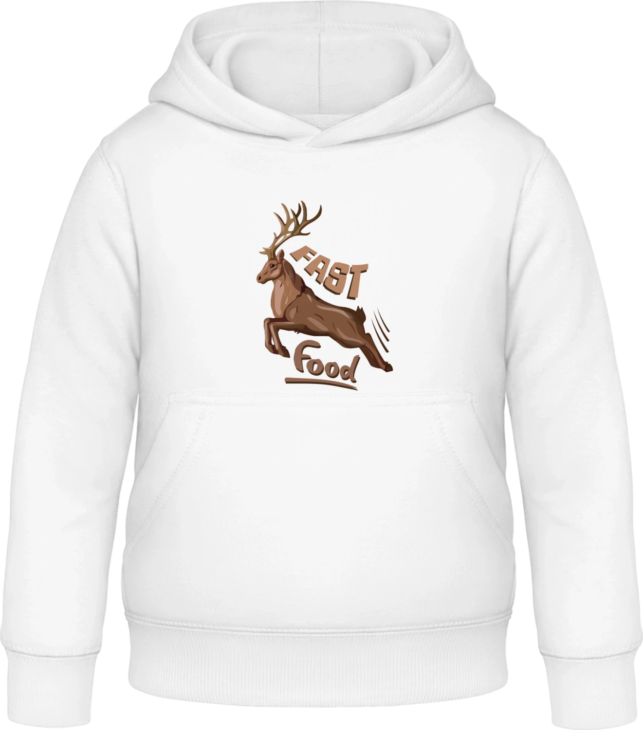 Deer Fast Food - Arctic white Awdis Hoodie Kids - Front