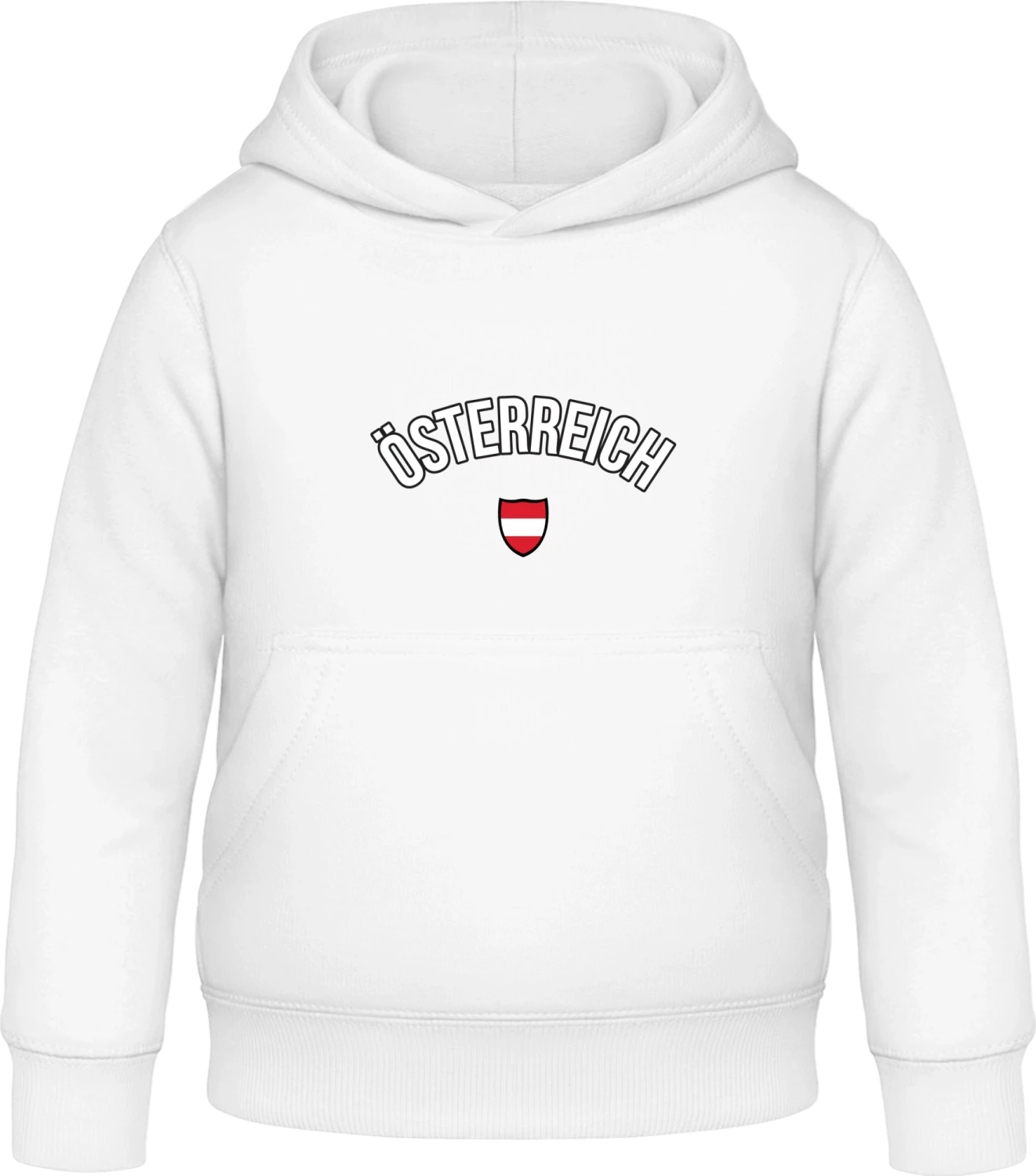 ÖSTERREICH Flag Fan - Arctic white Awdis Hoodie Kids - Front