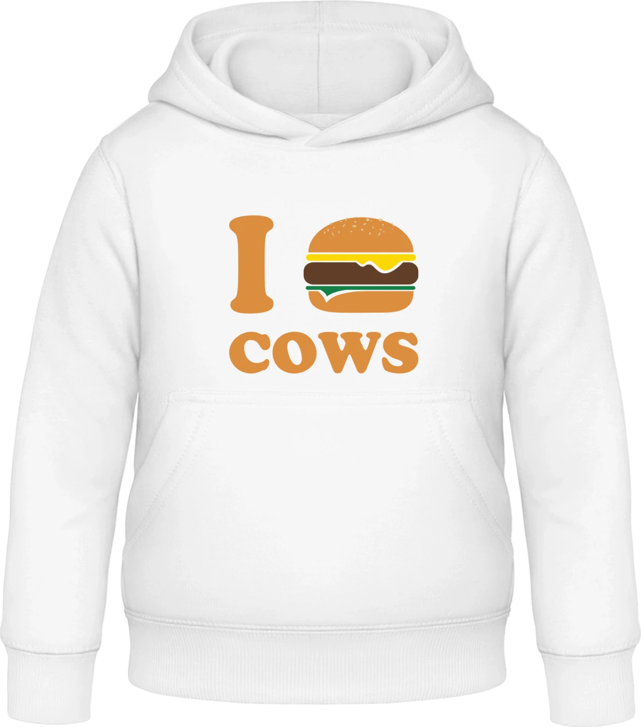 I Eat Cows - Arctic white Awdis Hoodie Kids - Front