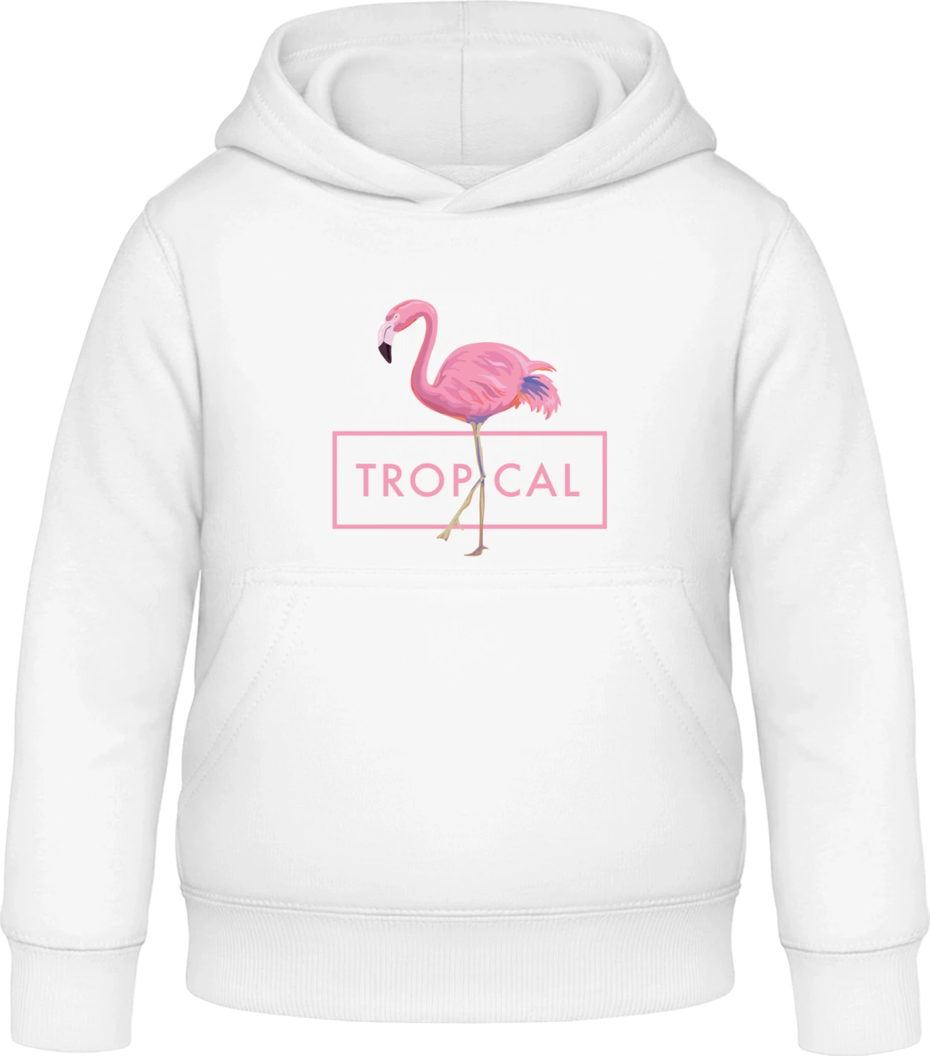 Tropical Flamingo - Arctic white Awdis Hoodie Kids - Front