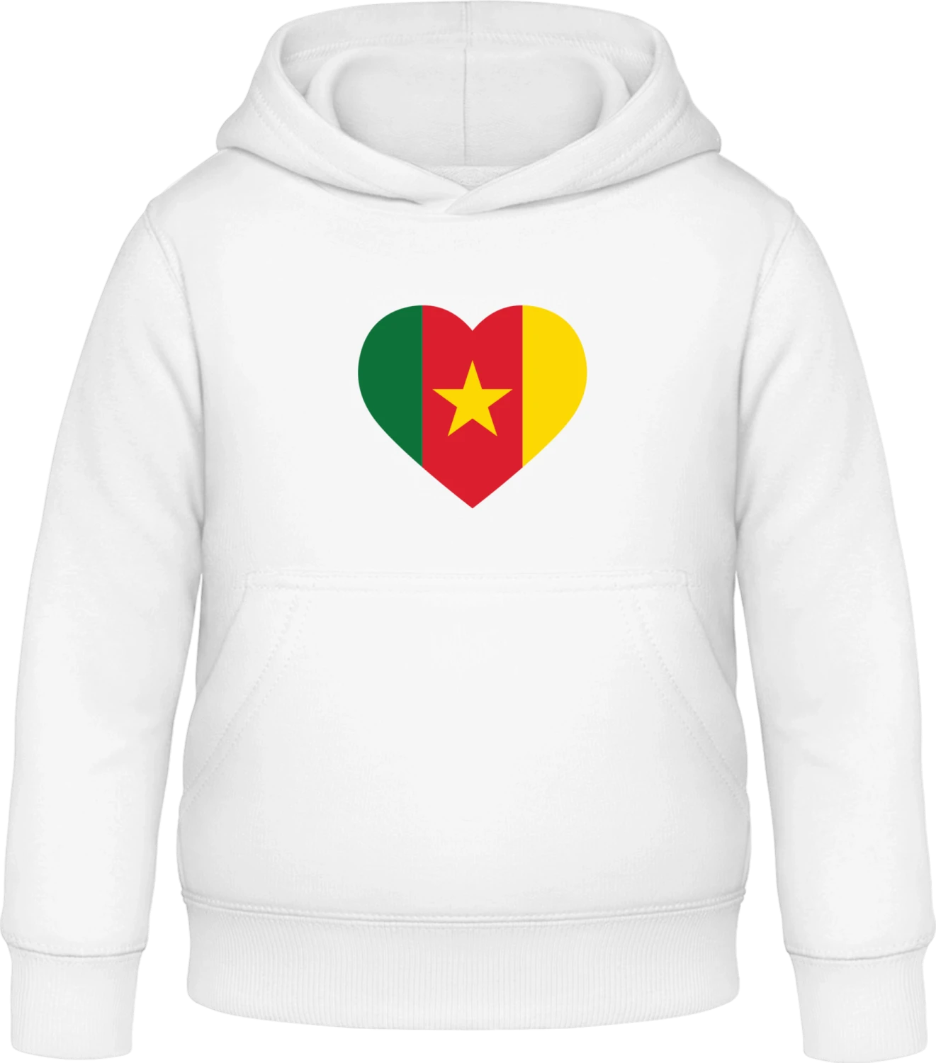 Cameroon Heart Flag - Arctic white Awdis Hoodie Kids - Front