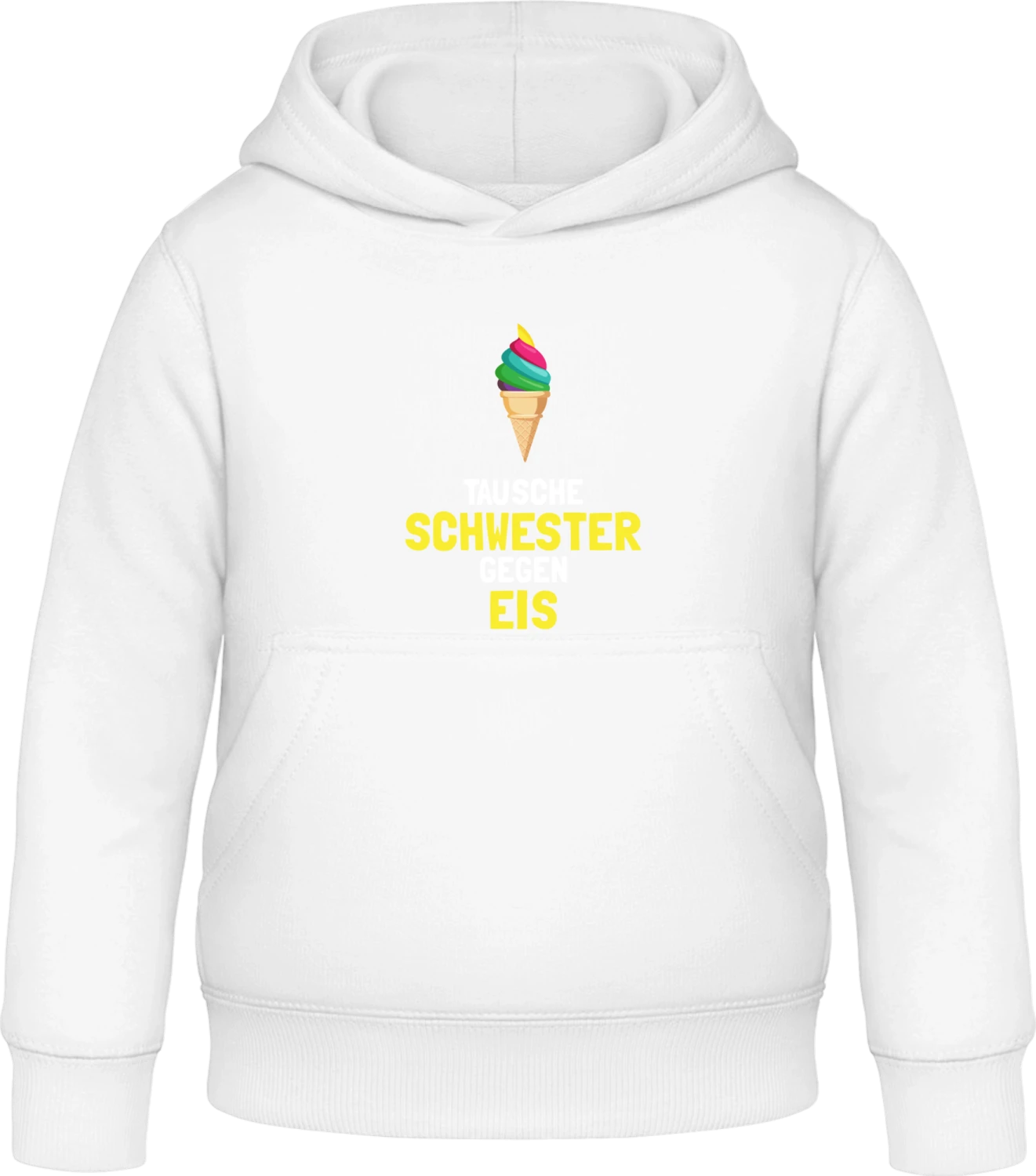 Tausche Schwester gegen Eis - Arctic white Awdis Hoodie Kids - Front