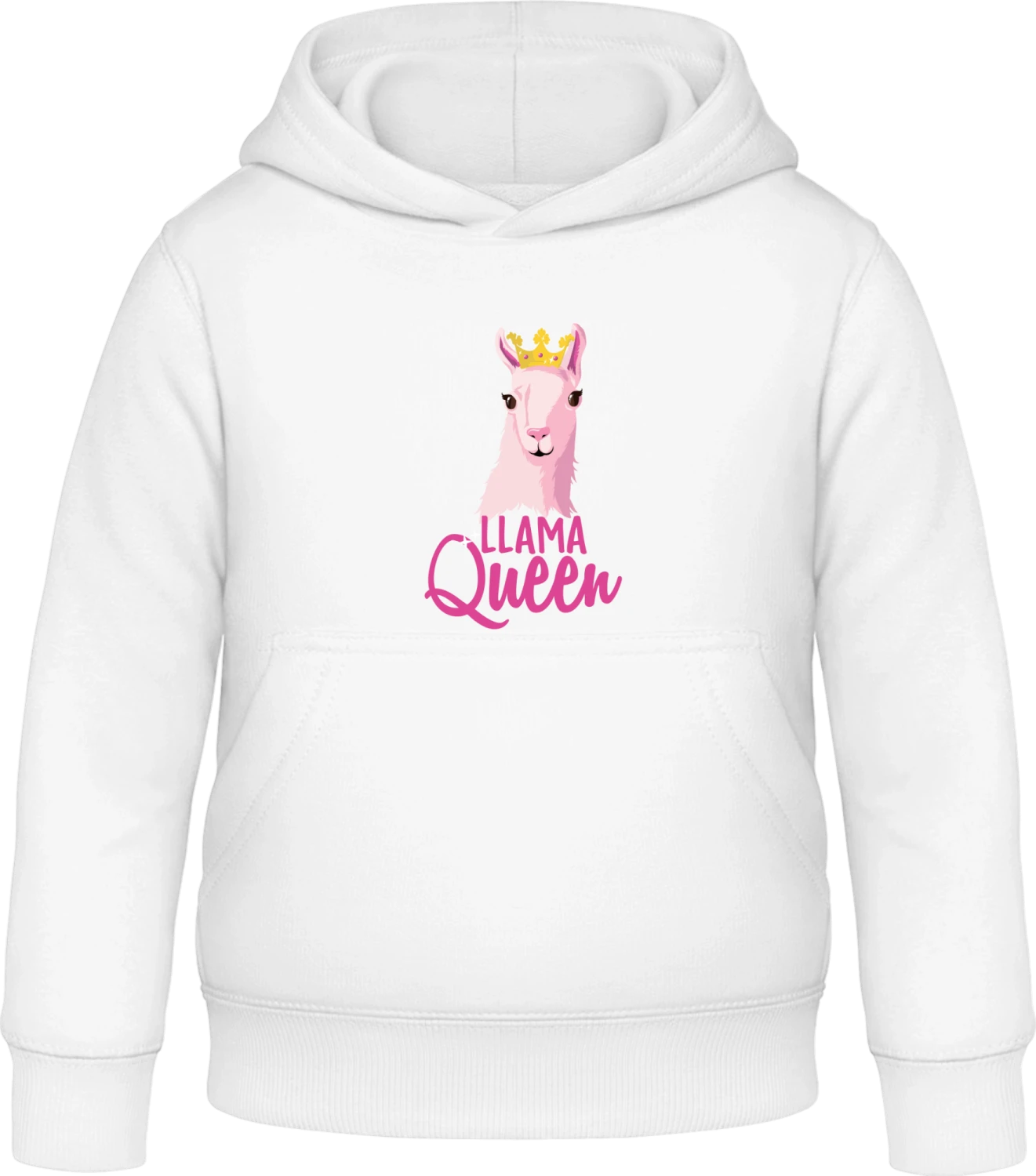 Llama Queen - Arctic white Awdis Hoodie Kids - Front