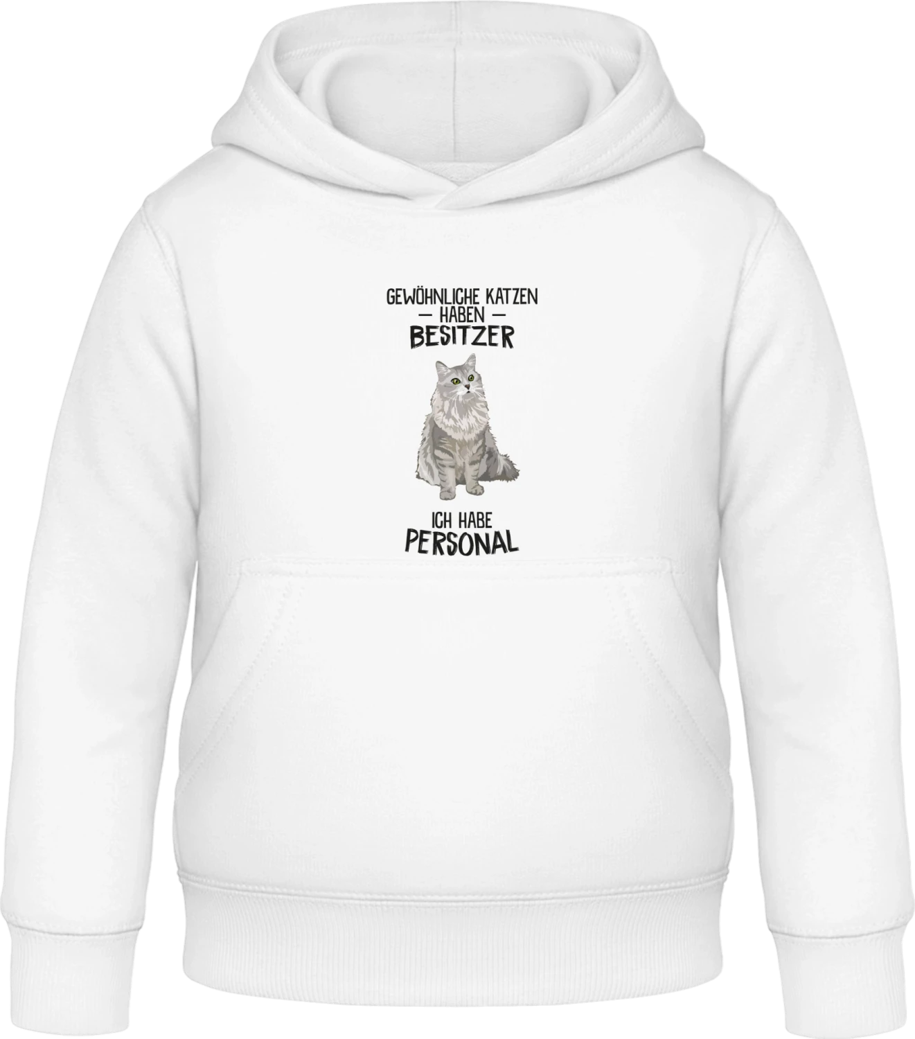 Gewöhnliche Katzen haben Besitzer - Arctic white Awdis Hoodie Kids - Front