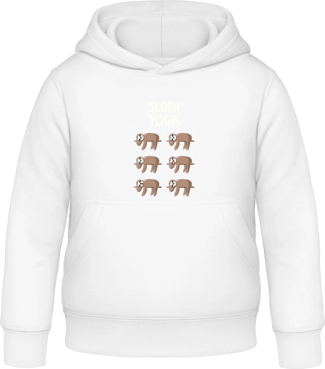 Sloth Yoga Moves - Arctic white Awdis Hoodie Kids - Front