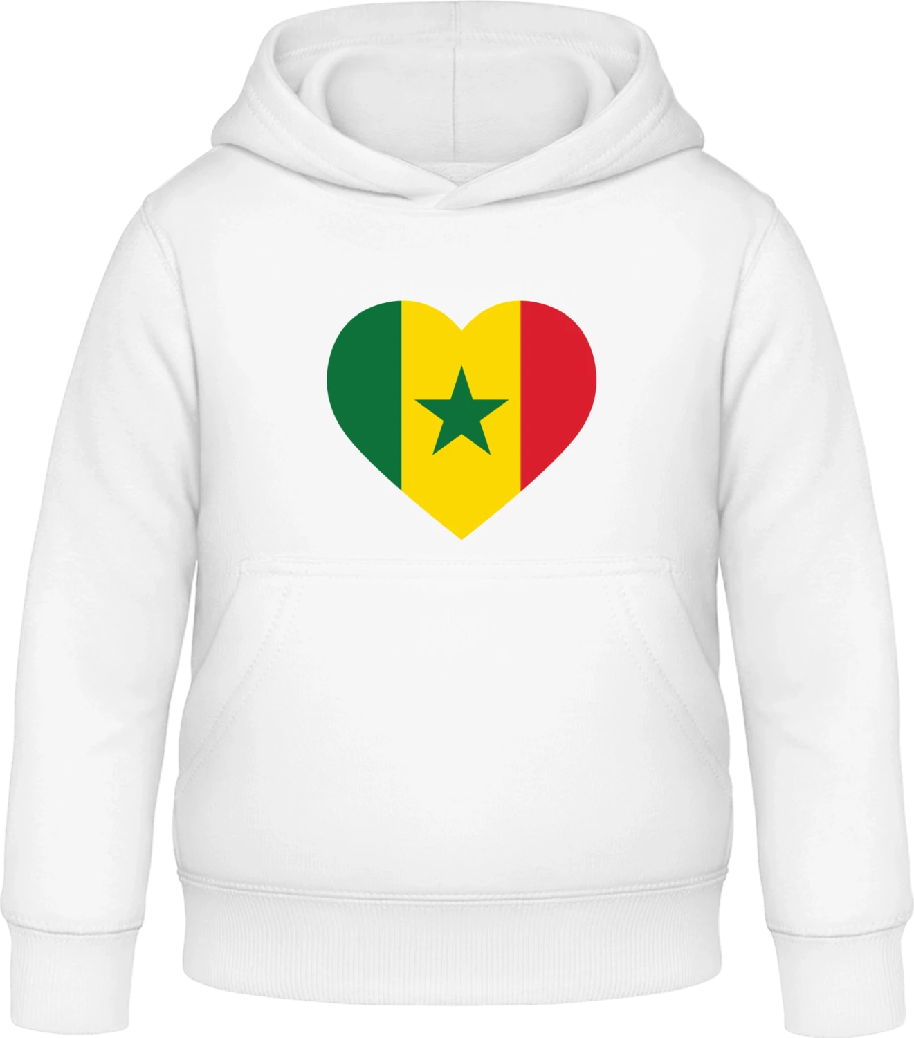 Senegalian Heart Flag - Arctic white Awdis Hoodie Kids - Front