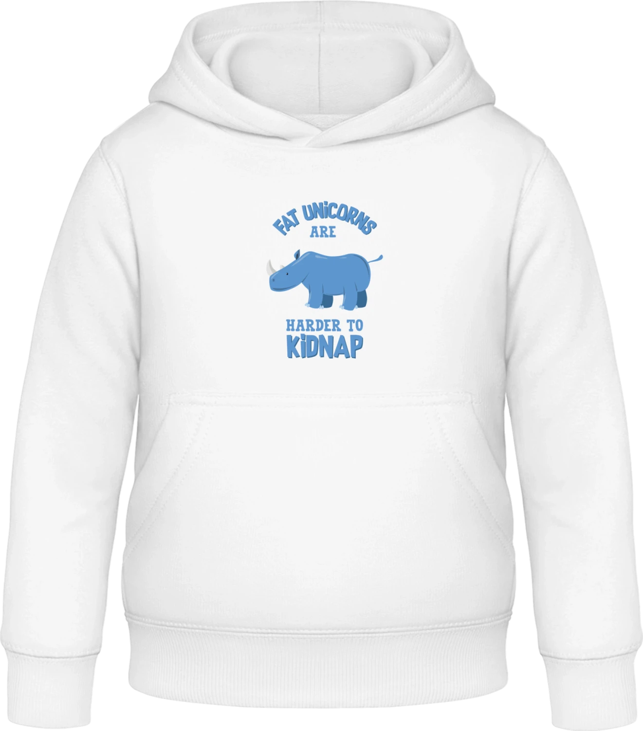 Fat Unicorn Are Harter To Kidnap Hipo - Arctic white Awdis Hoodie Kids - Front