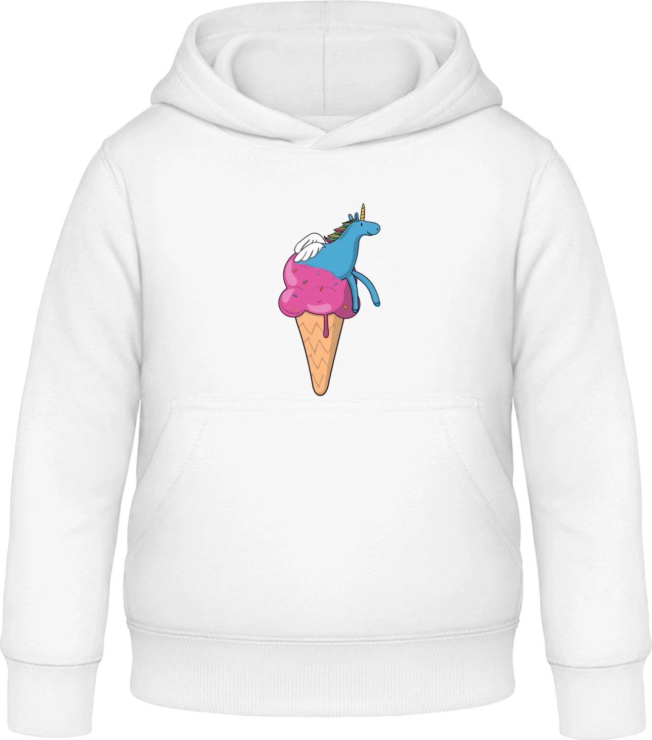 Ice Cream Unicorn - Arctic white Awdis Hoodie Kids - Front