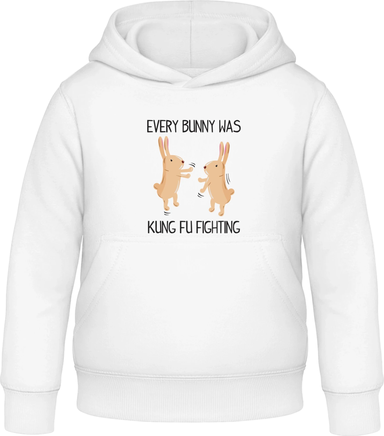 Every Bunny Was Kung Fu Fighting - Arctic white Awdis Hoodie Kids - Front