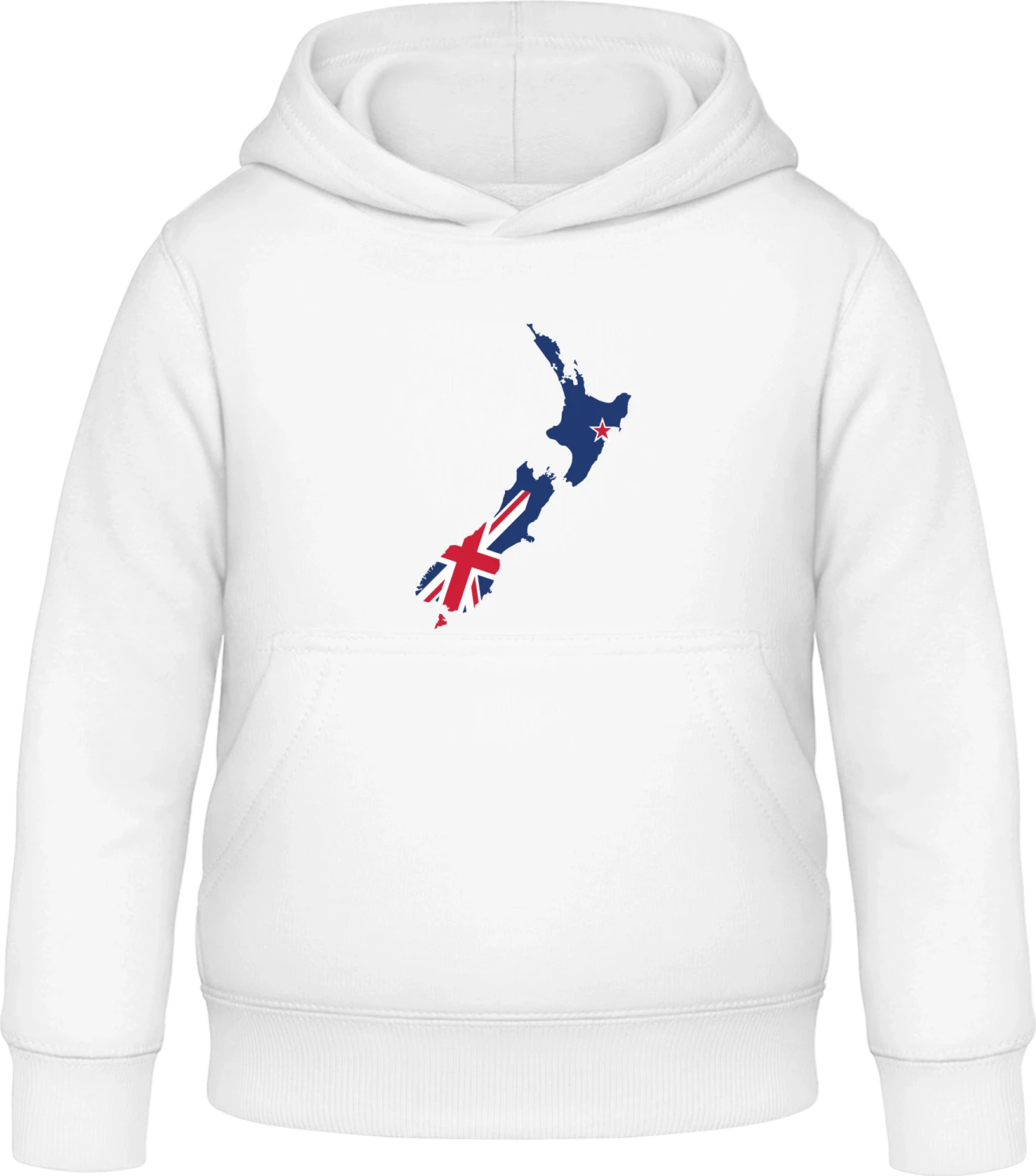 New Zealand Flag - Arctic white Awdis Hoodie Kids - Front