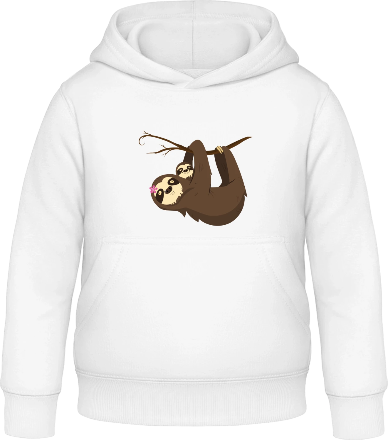 Mama Sloth With Baby - Arctic white Awdis Hoodie Kids - Front