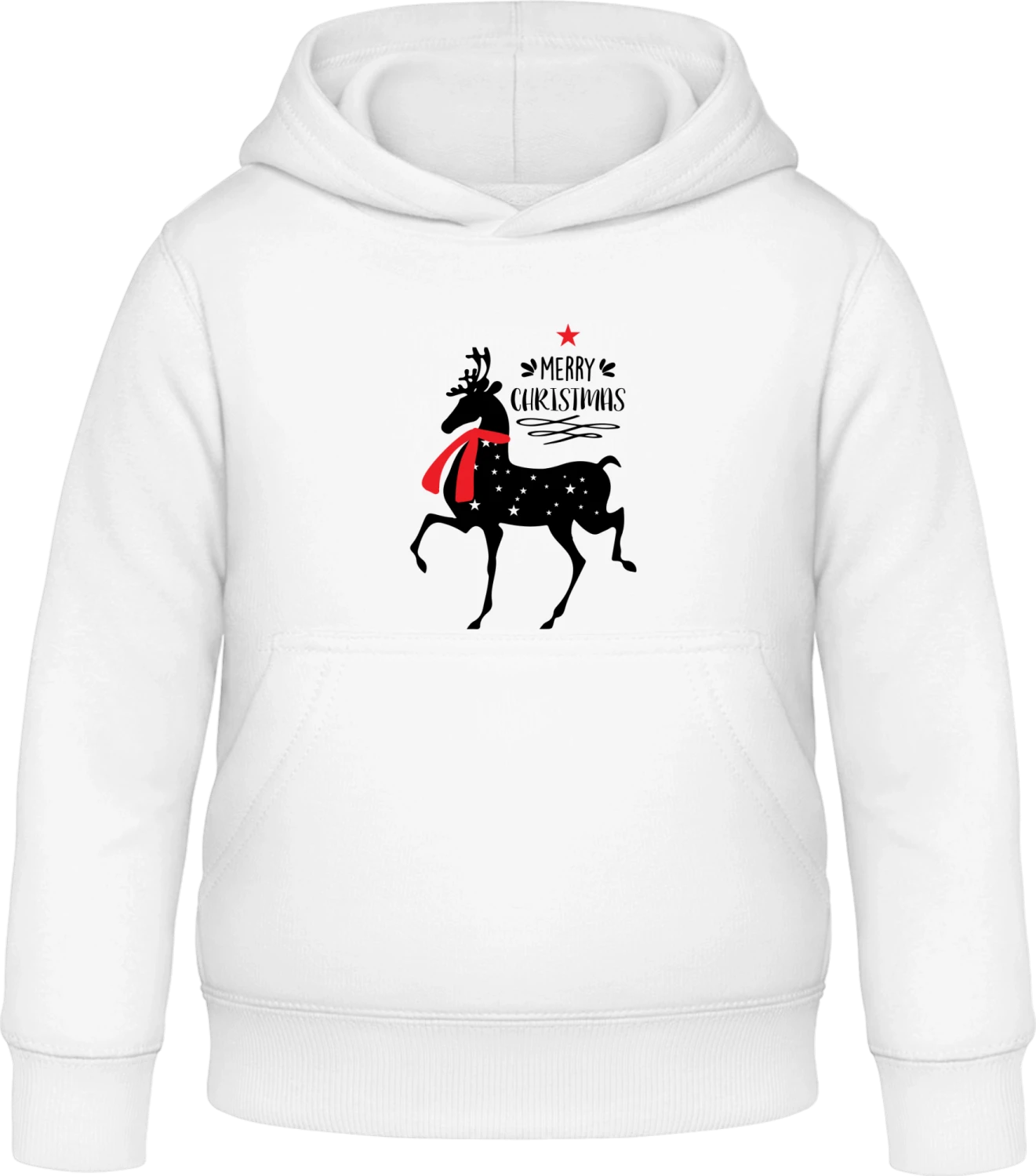 Merry Christmas Reindeer - Arctic white Awdis Hoodie Kids - Front