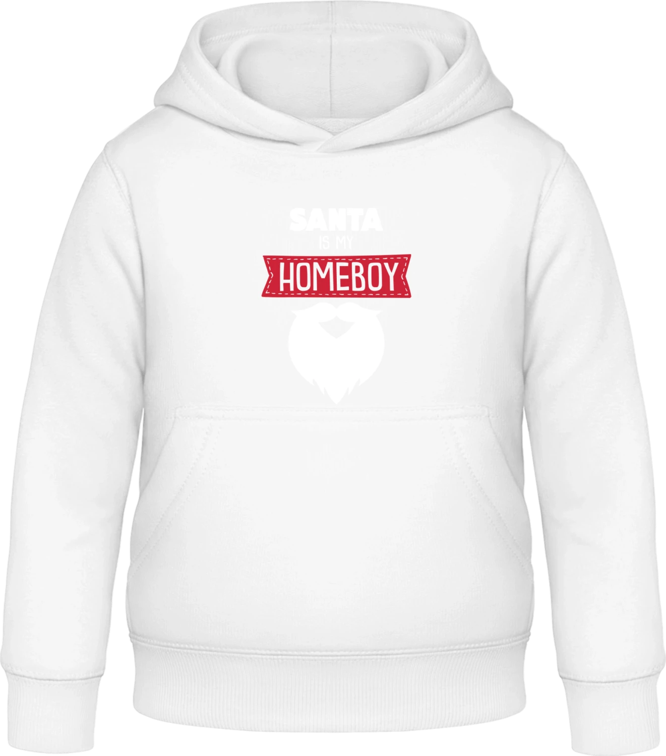 Santa Is My Homeboy Beard - Arctic white Awdis Hoodie Kids - Front