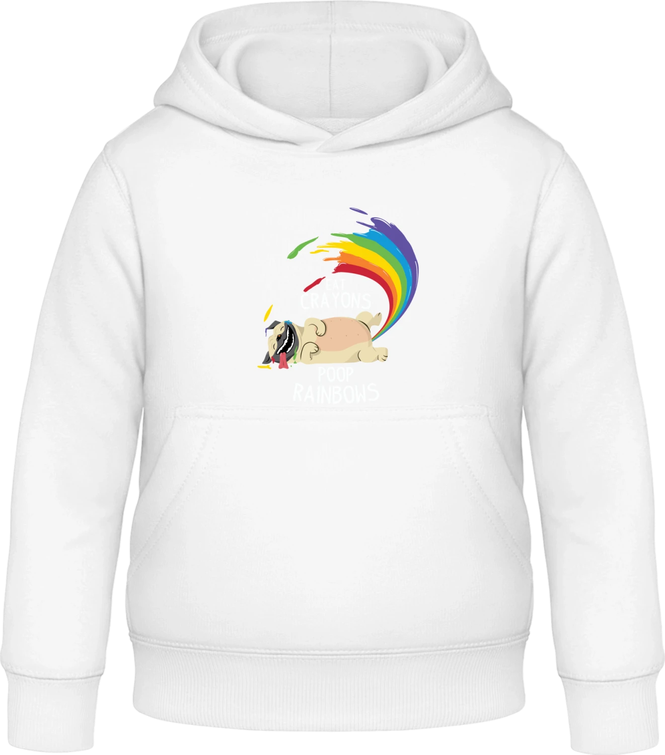 Eat Crayons Poop Rainbows - Arctic white Awdis Hoodie Kids - Front