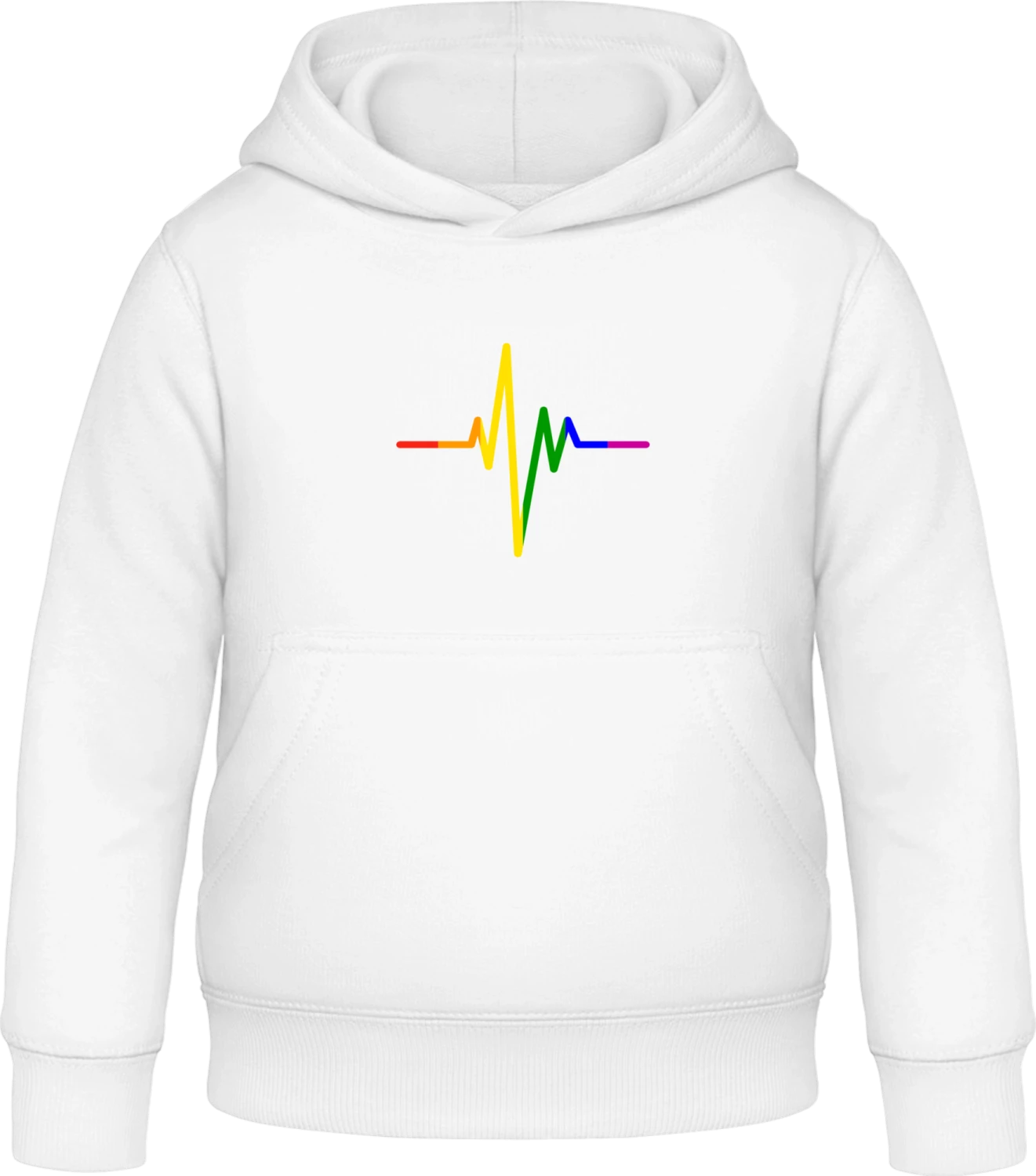 Rainbow Pulse - Arctic white Awdis Hoodie Kids - Front