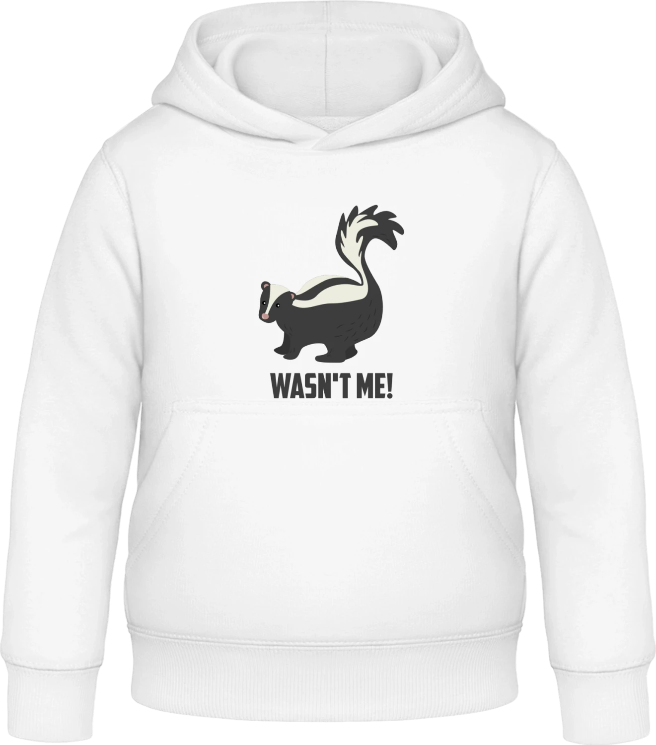 Wasn´t Me Skunk - Arctic white Awdis Hoodie Kids - Front