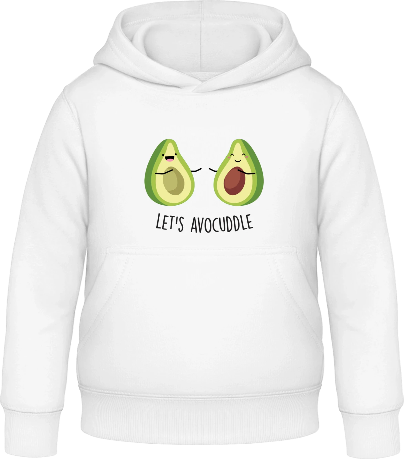 Let's Avocuddle - Arctic white Awdis Hoodie Kids - Front