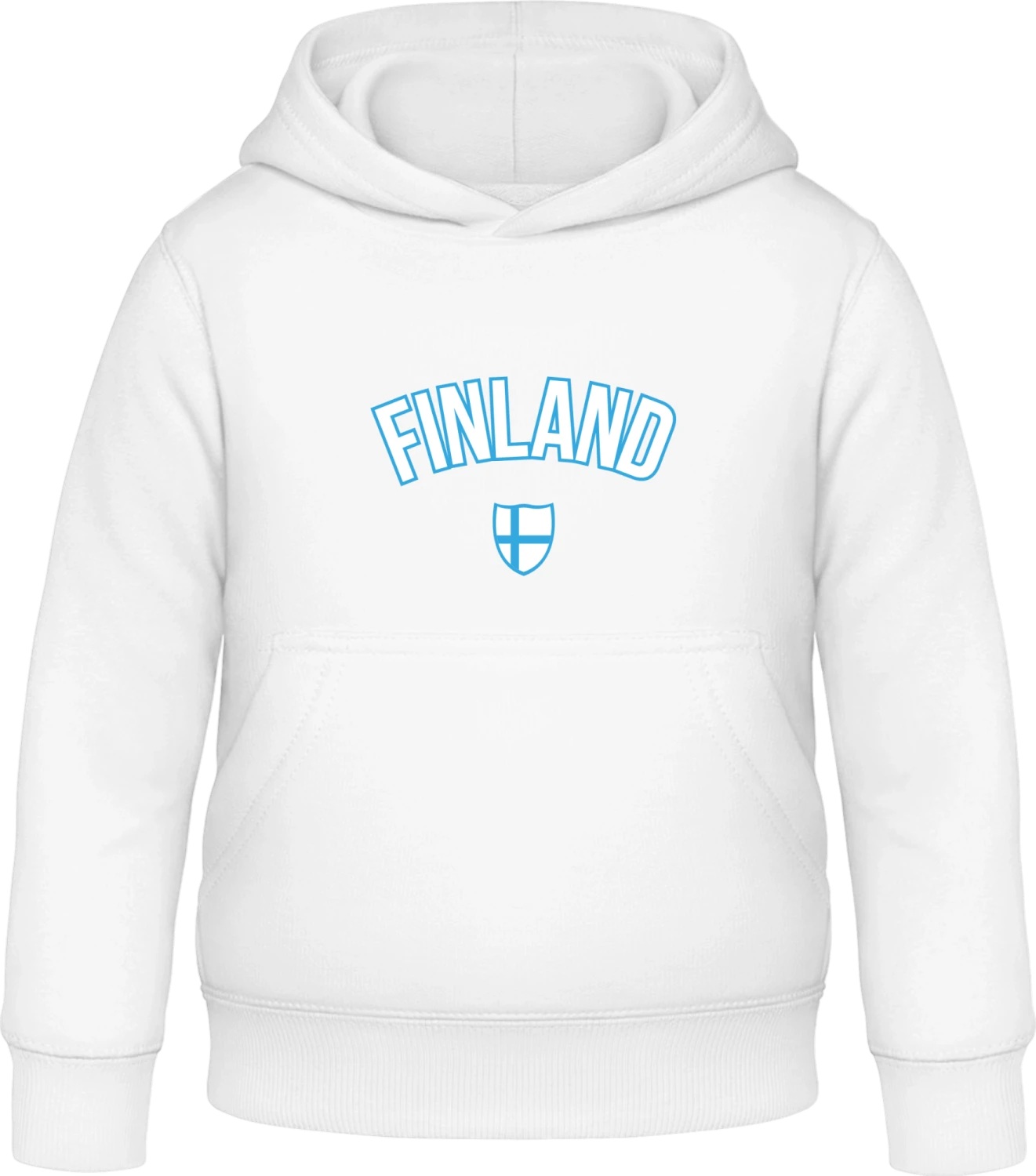 FINLAND Fan - Arctic white Awdis Hoodie Kids - Front