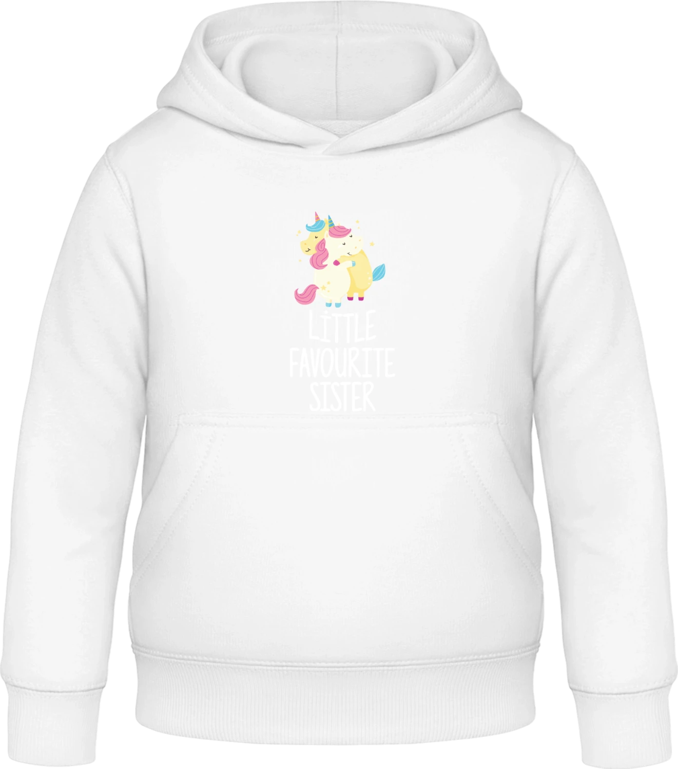 Little Favourite Sister Unicorn - Arctic white Awdis Hoodie Kids - Front