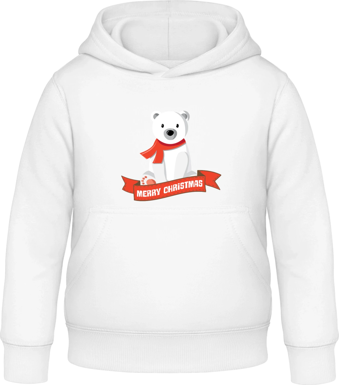 Ice Bear Merry Christmas - Arctic white Awdis Hoodie Kids - Front