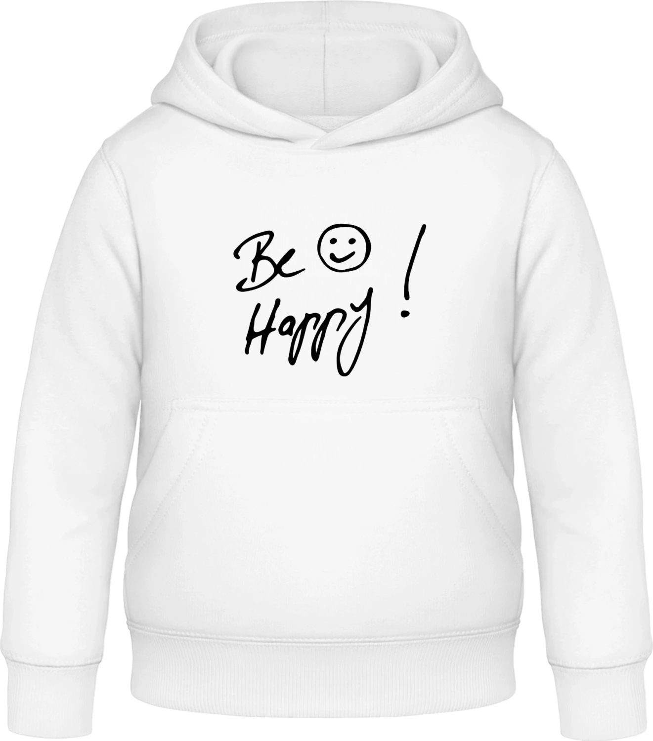 Be Happy - Arctic white Awdis Hoodie Kids - Front