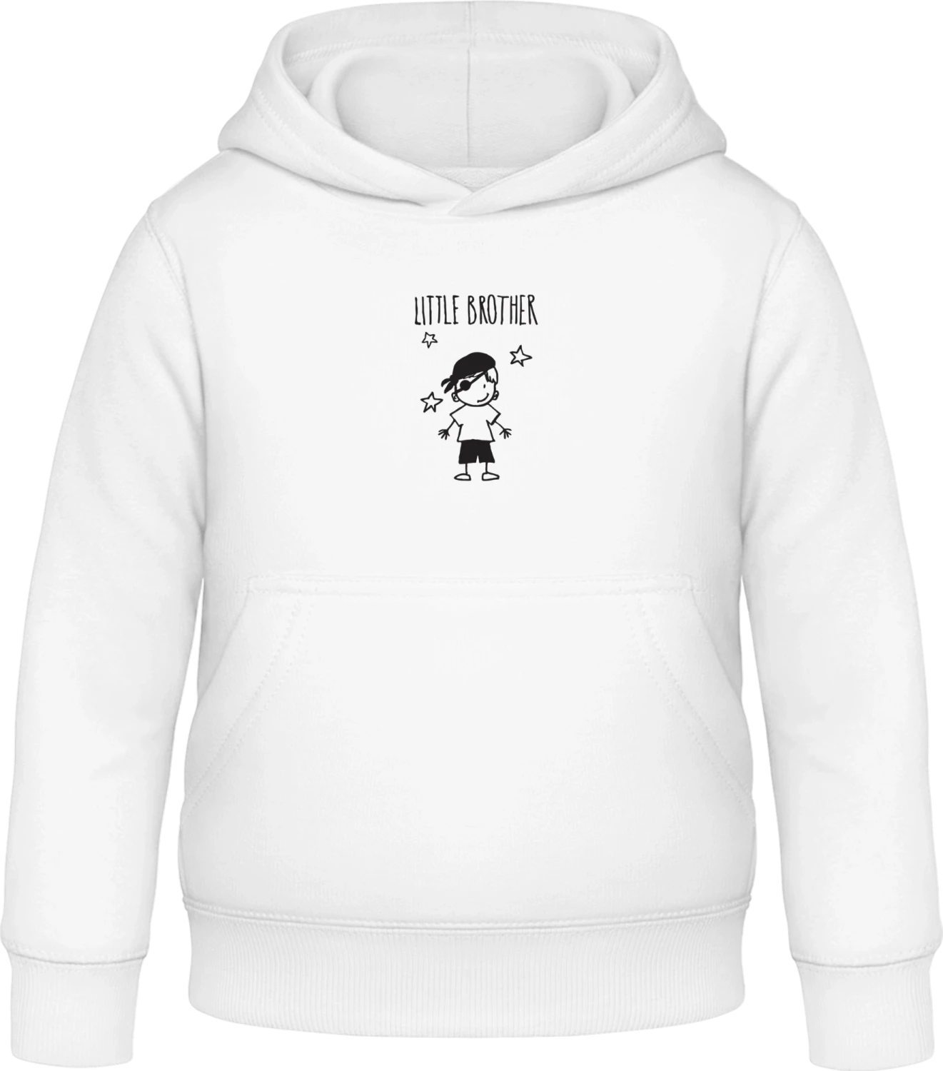 Little Brother Pirate - Arctic white Awdis Hoodie Kids - Front