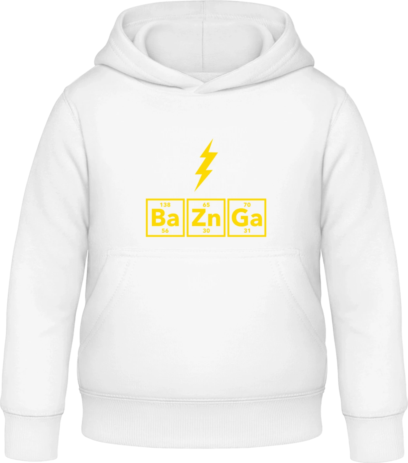 BaZnGa Bazinga Flash - Arctic white Awdis Hoodie Kids - Front