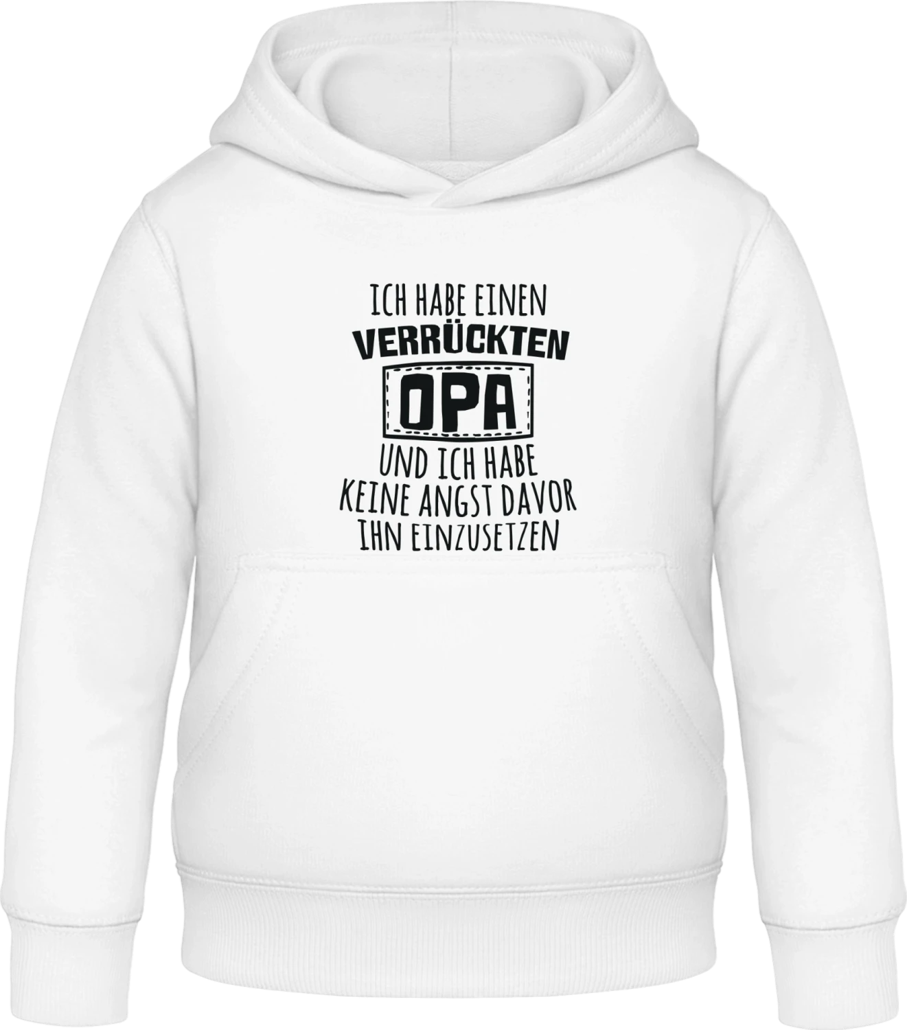 Ich habe einen verrückten Opa - Arctic white Awdis Hoodie Kids - Front