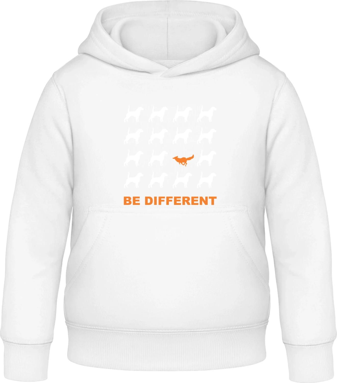 Be Different Fox - Arctic white Awdis Hoodie Kids - Front