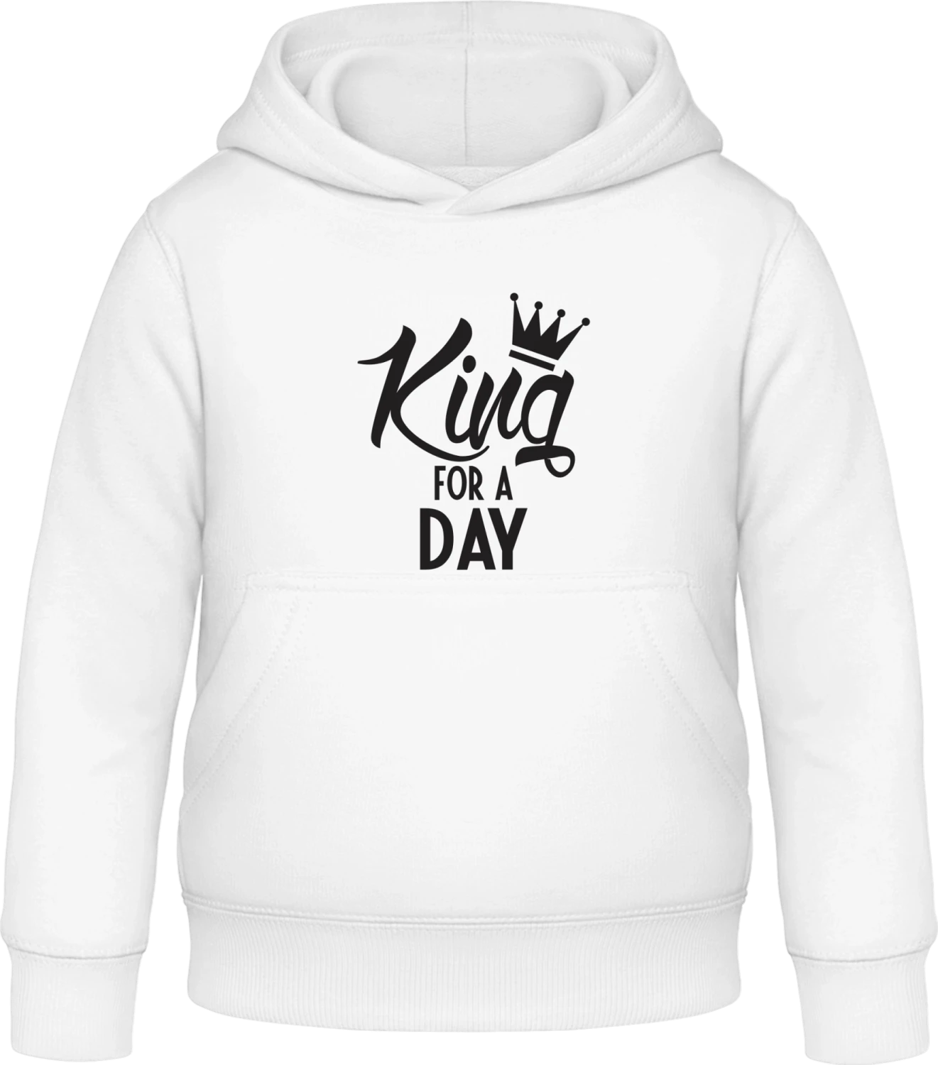 King For A Day - Arctic white Awdis Hoodie Kids - Front