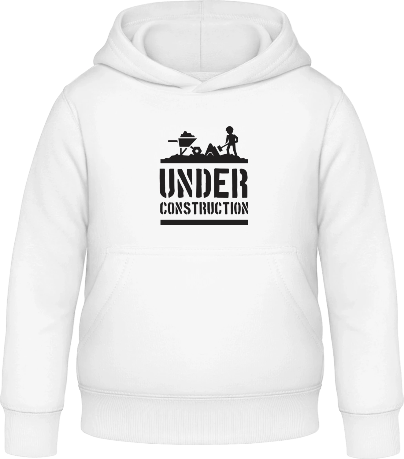 Under Construction - Arctic white Awdis Hoodie Kids - Front