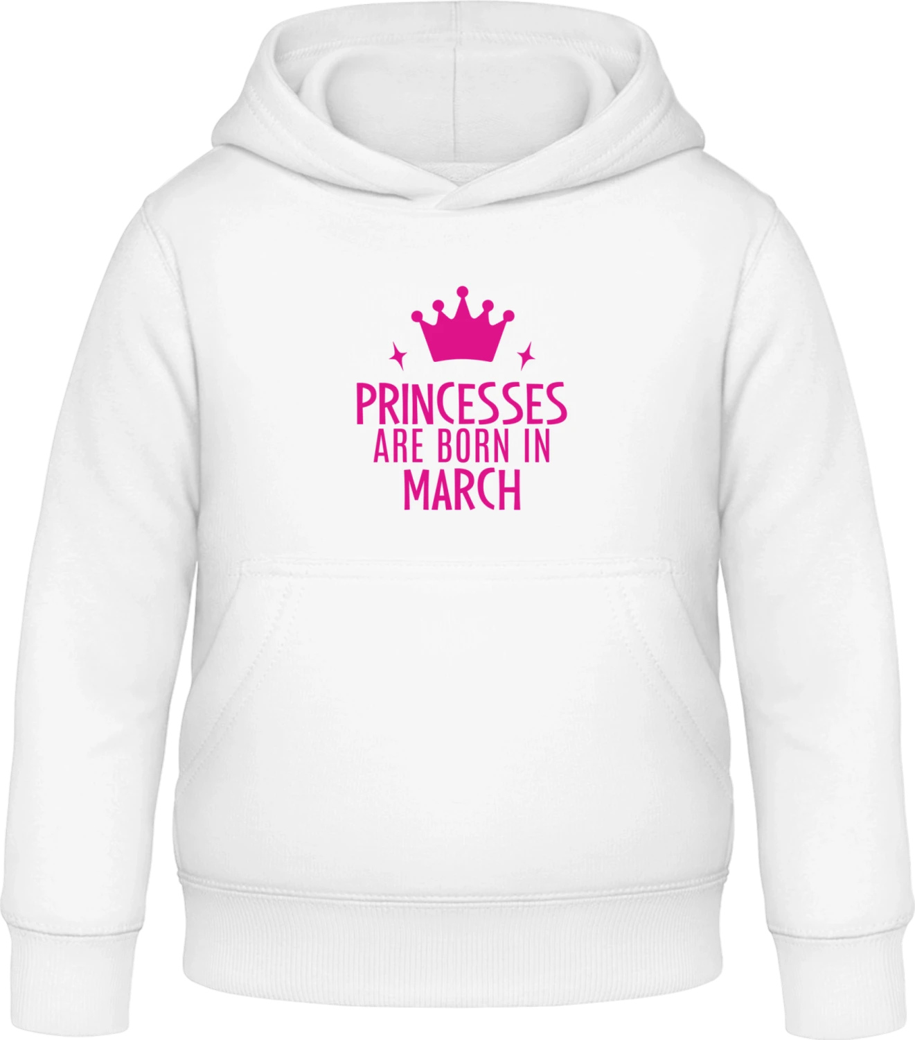 Princesses Are Born In March - Arctic white Awdis Hoodie Kids - Front