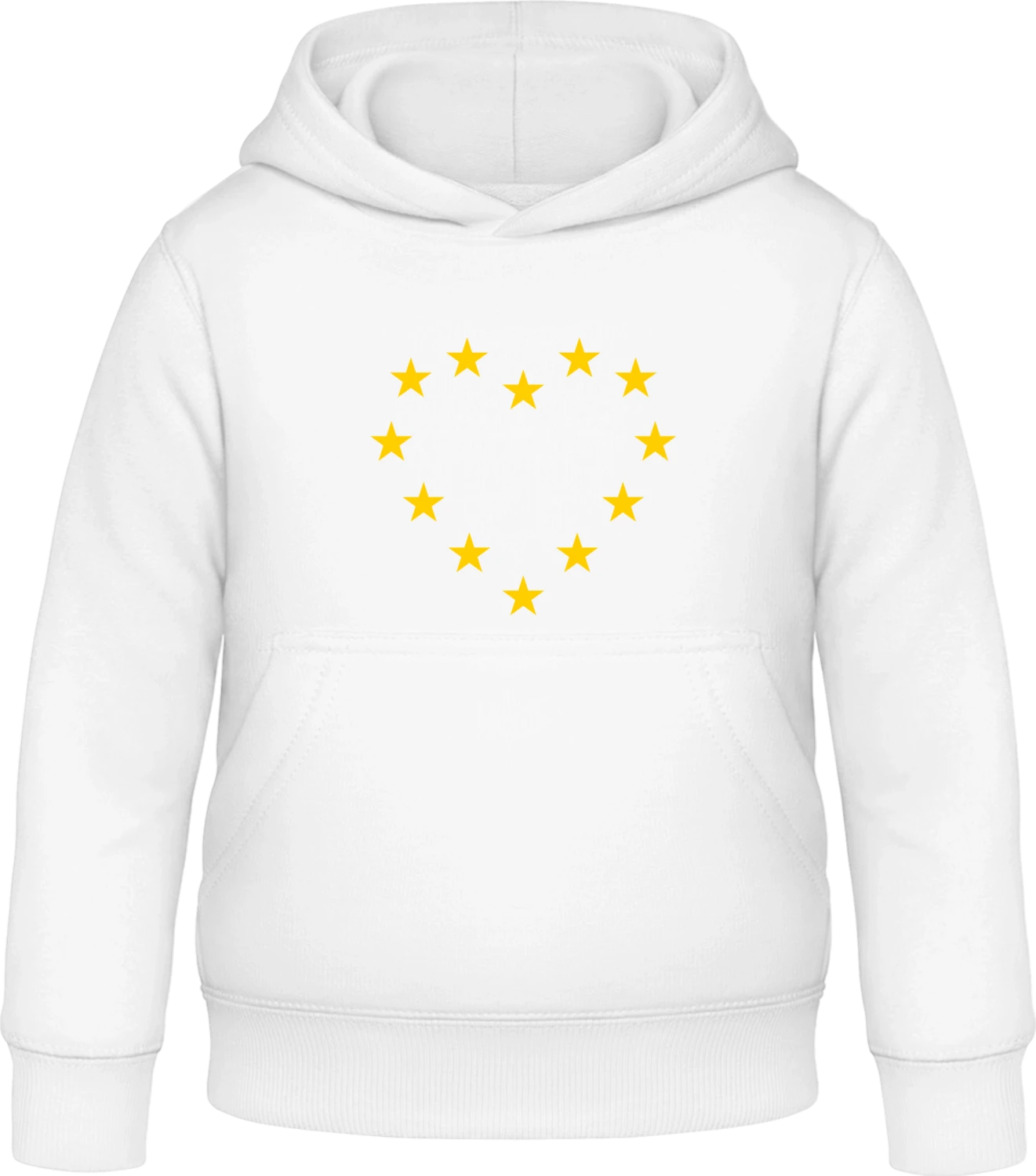 EU Heart Stars - Arctic white Awdis Hoodie Kids - Front