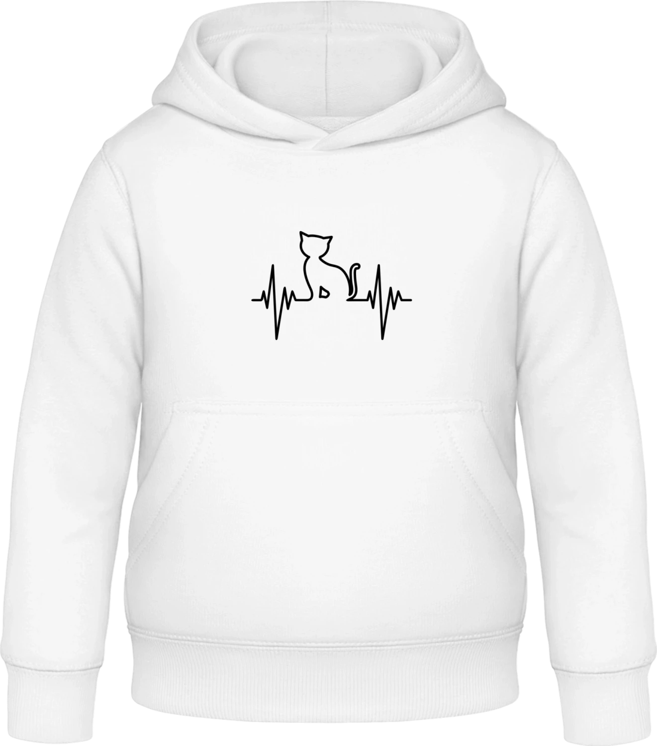 Cat Pulse - Arctic white Awdis Hoodie Kids - Front