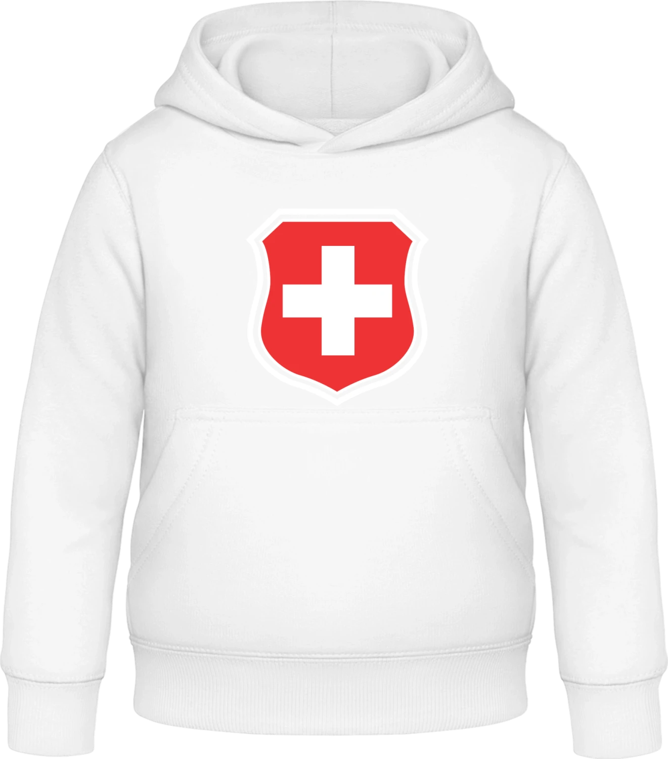 Switzerland Emblem - Arctic white Awdis Hoodie Kids - Front