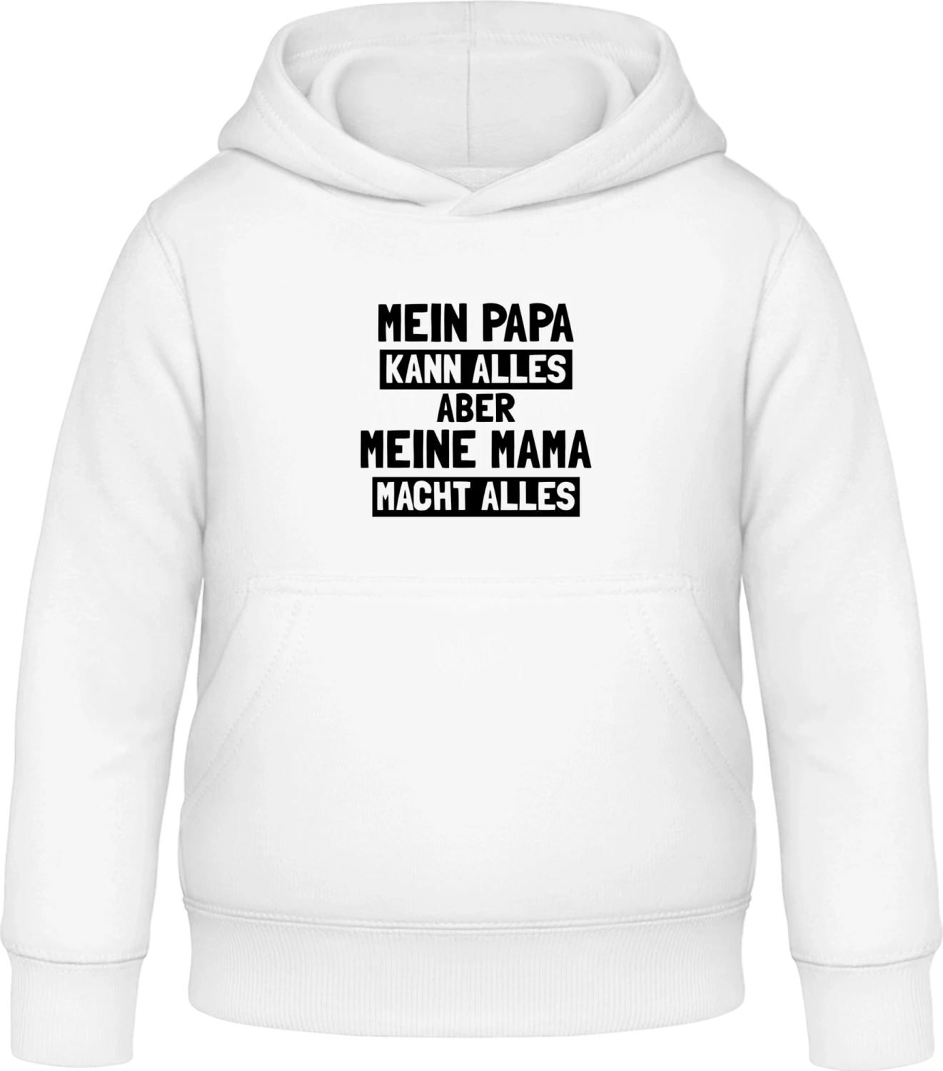 Papa kann alles Mama macht alles - Arctic white Awdis Hoodie Kids - Front