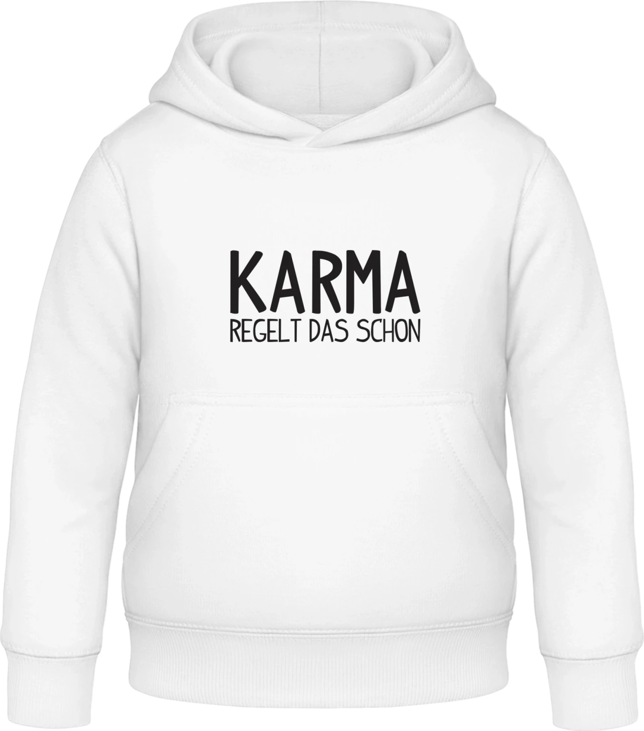 Karma regelt das schon - Arctic white Awdis Hoodie Kids - Front