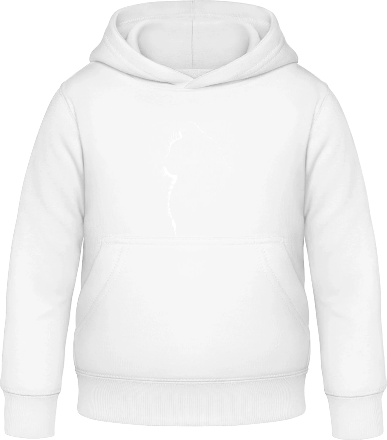 Cat Silhouette Light Reflectiion - Arctic white Awdis Hoodie Kids - Front