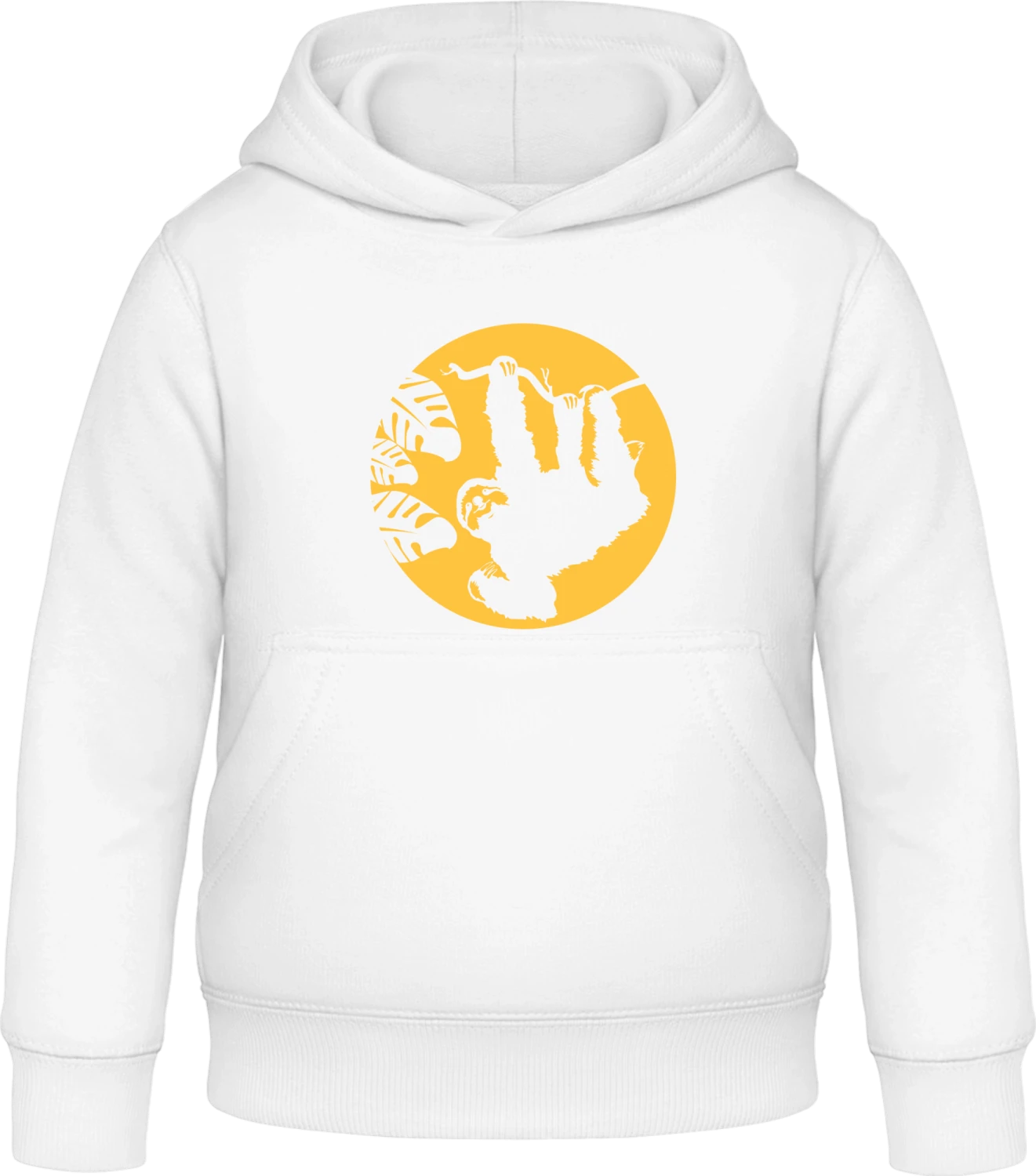 Sloth In Moonlight - Arctic white Awdis Hoodie Kids - Front