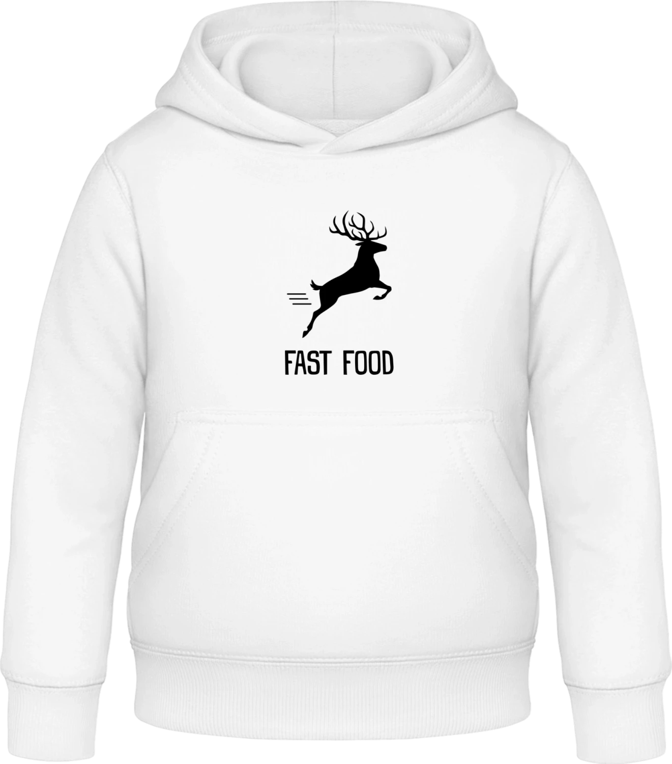 Fast Food Deer - Arctic white Awdis Hoodie Kids - Front