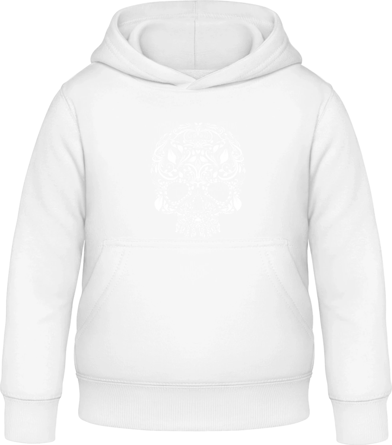 Skull Stylish - Arctic white Awdis Hoodie Kids - Front