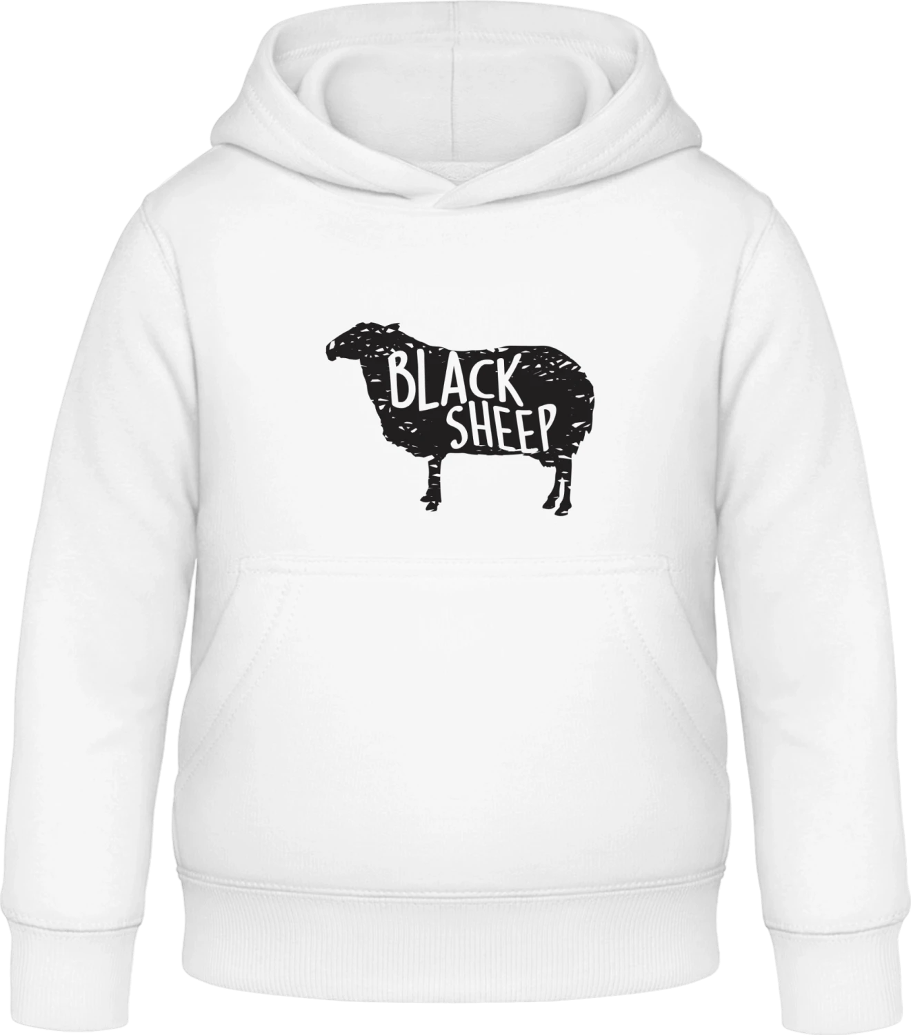 Black Sheep Silhouette - Arctic white Awdis Hoodie Kids - Front