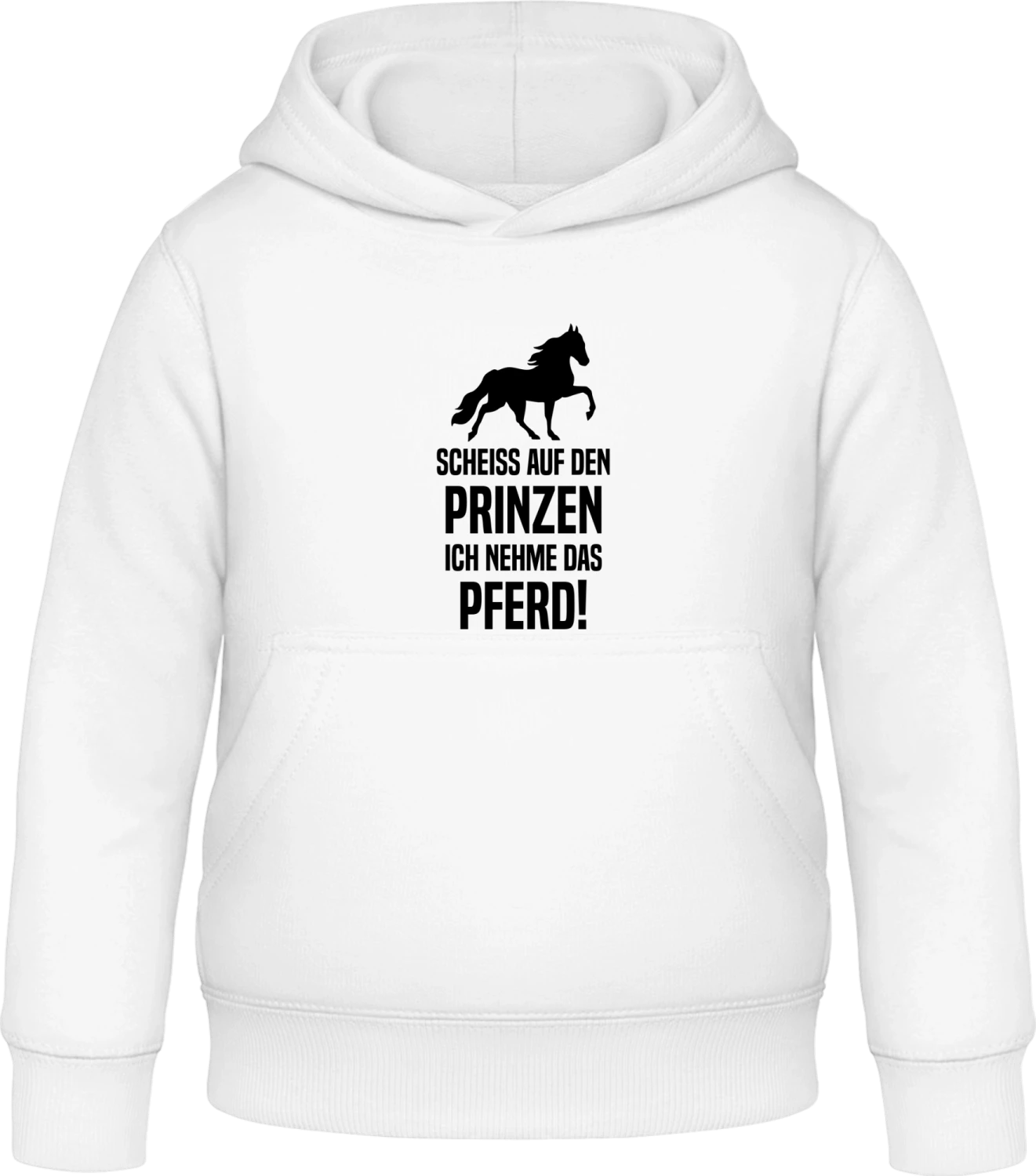 Scheiss auf Prinzen, ich nehme das Pferd - Arctic white Awdis Hoodie Kids - Front