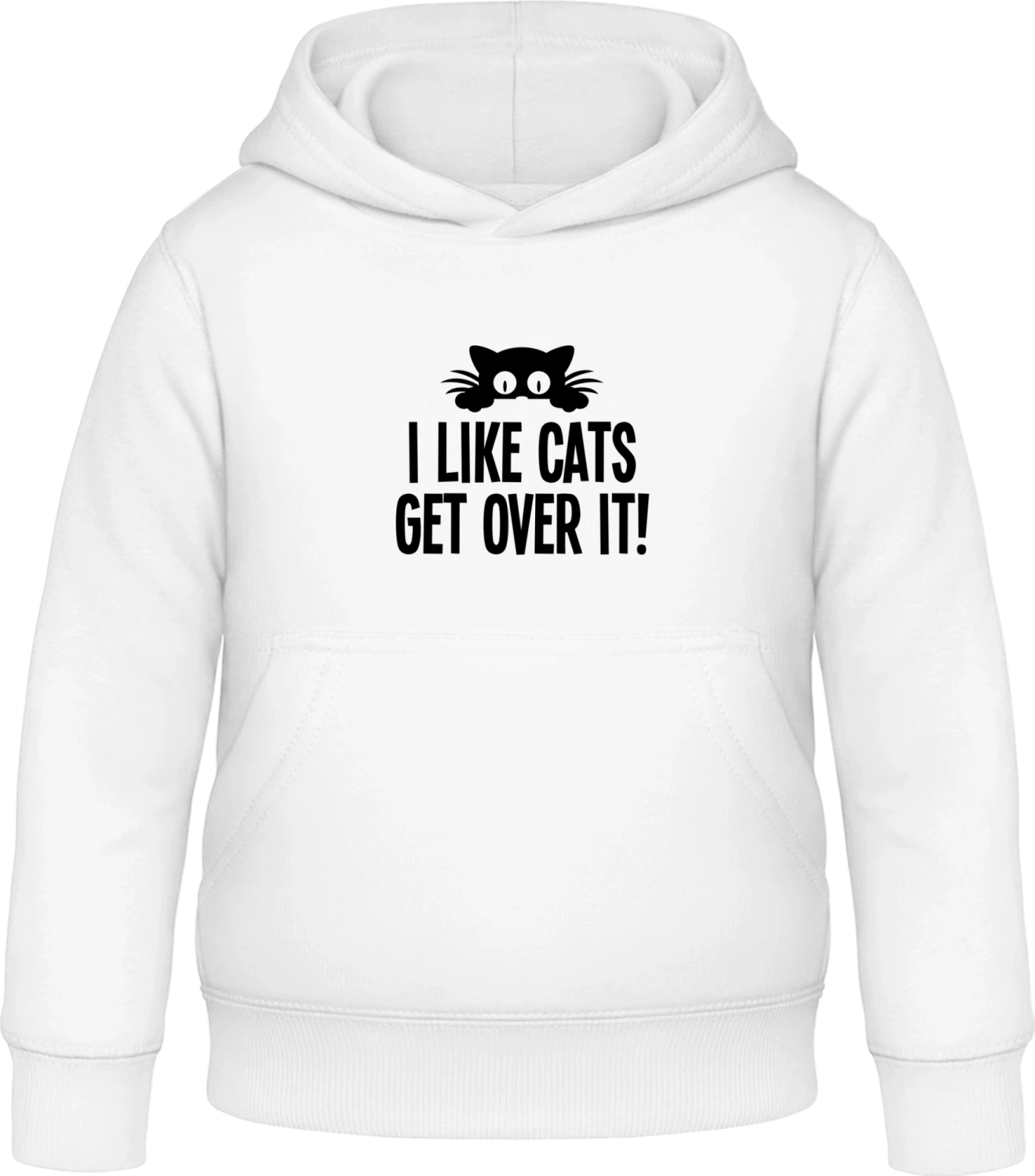 I Like Cats Get Over It! - Arctic white Awdis Hoodie Kids - Front