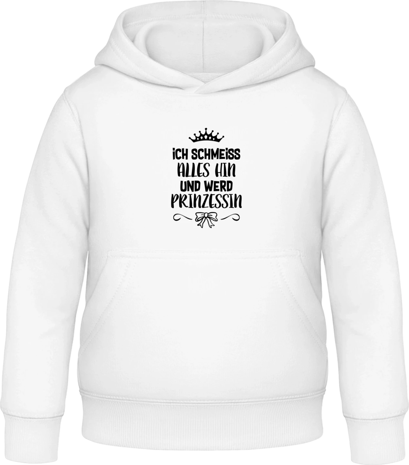 Ich schmeiss alles hin und werd Prinzessin mit der Krone - Arctic white Awdis Hoodie Kids - Front