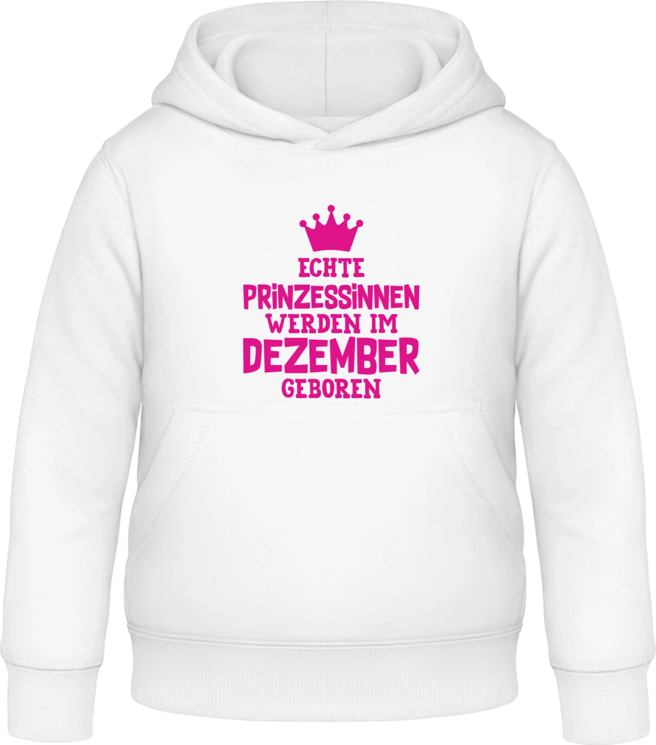 Echte Prinzessinnen werden im Dezember geboren - Arctic white Awdis Hoodie Kids - Front