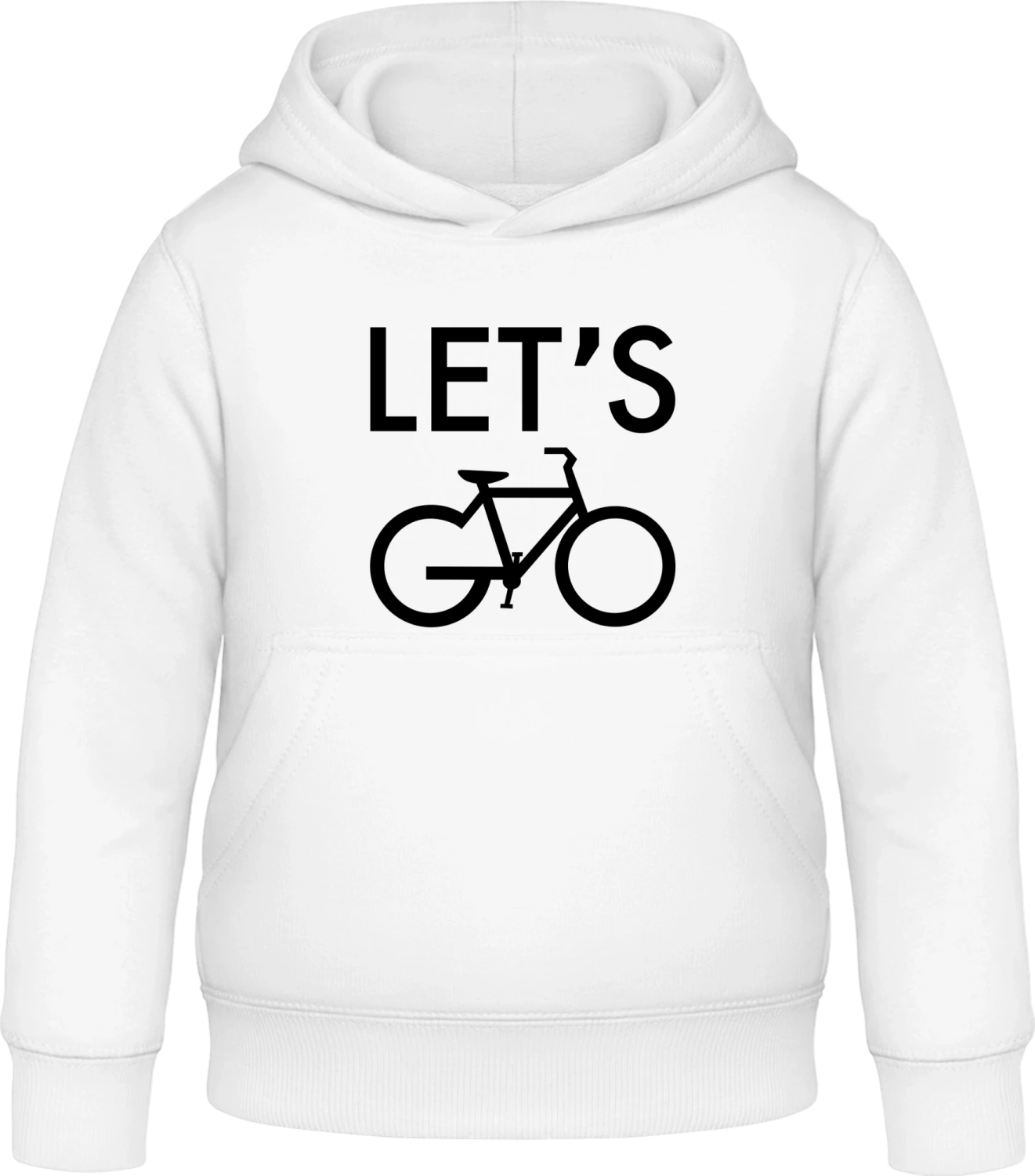 Let's Go Cycling - Arctic white Awdis Hoodie Kids - Front