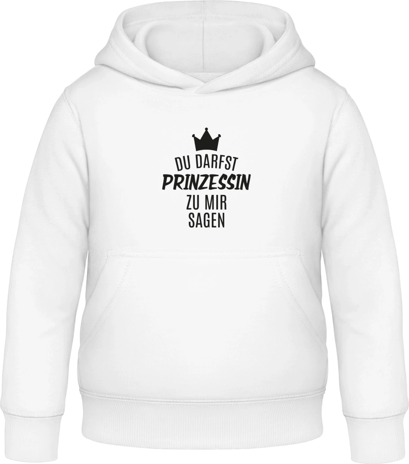 Du darfst Prinzessin zu mir sagen Spruch - Arctic white Awdis Hoodie Kids - Front